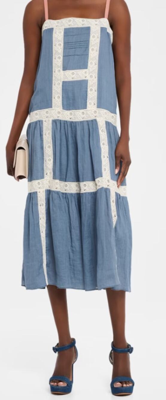 Veronica Beard Mazarine Tiered Midi Dress Size 12 EUC